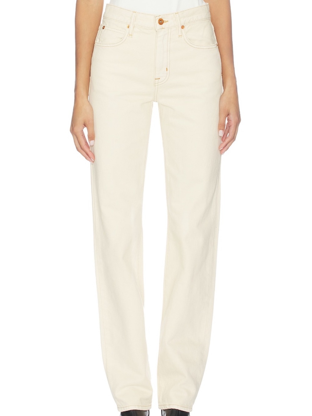 SLVRLAKE Cream Straight Leg Jeans